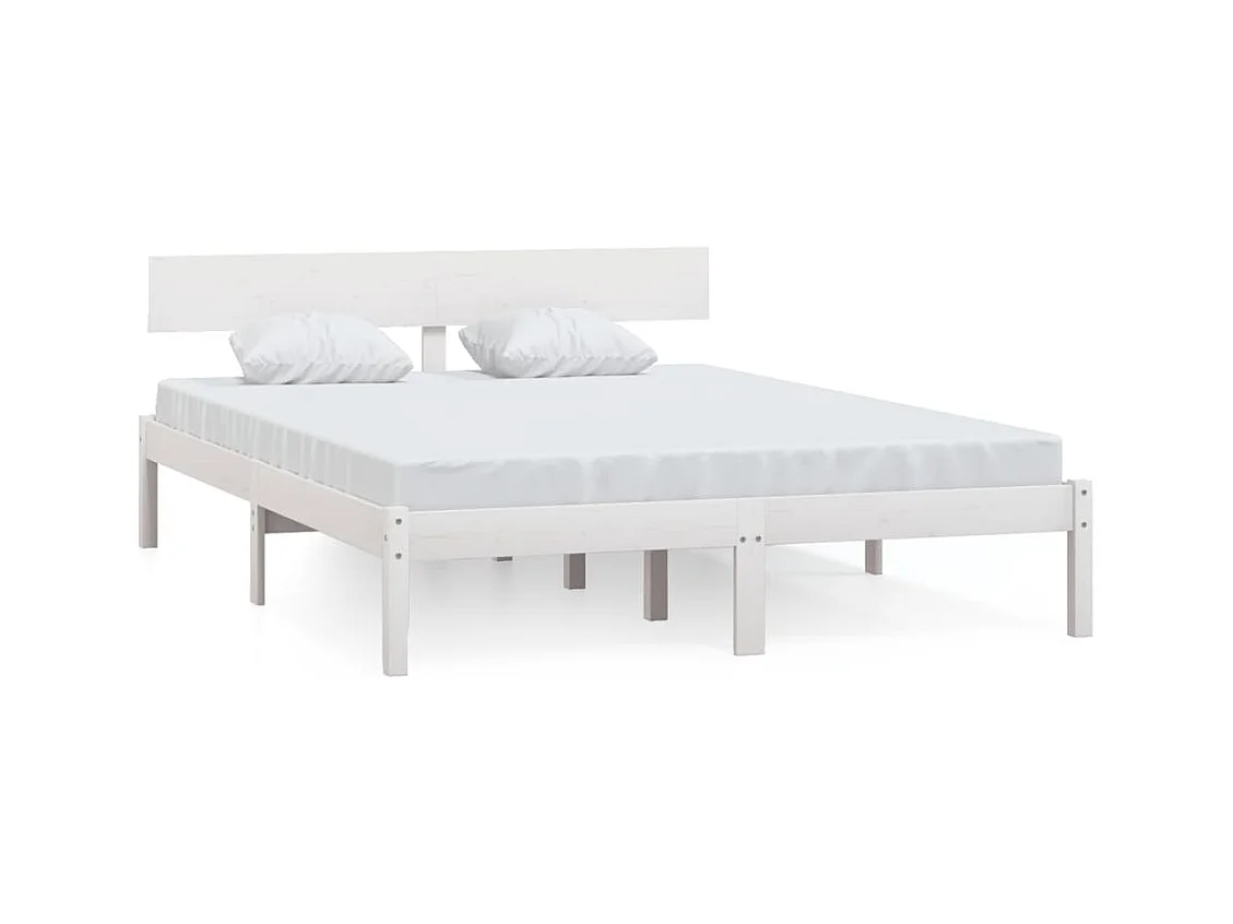 Struttura letto senza materasso in legno massello bianco 140x200 cm