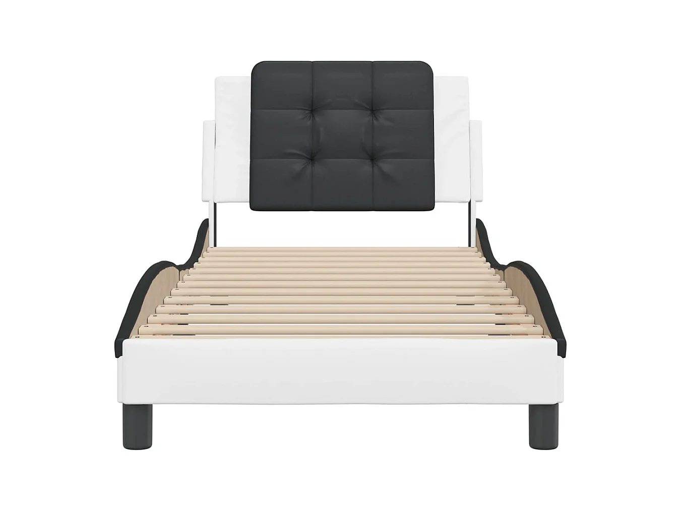 Struttura letto senza materasso bianco e nero 80x200 cm ecopelle