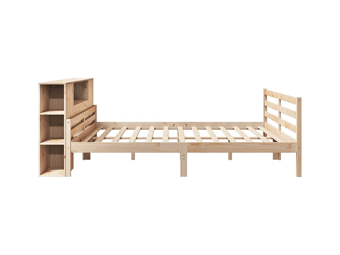 Letto a libreria senza materasso 200x200 cm in legno massello di pino