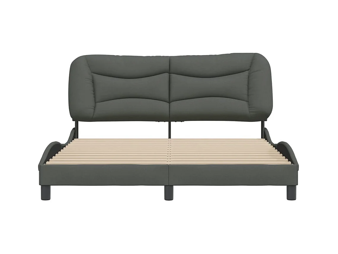 Bettgestell ohne Matratze dunkelgrau 160x200 cm Stoff