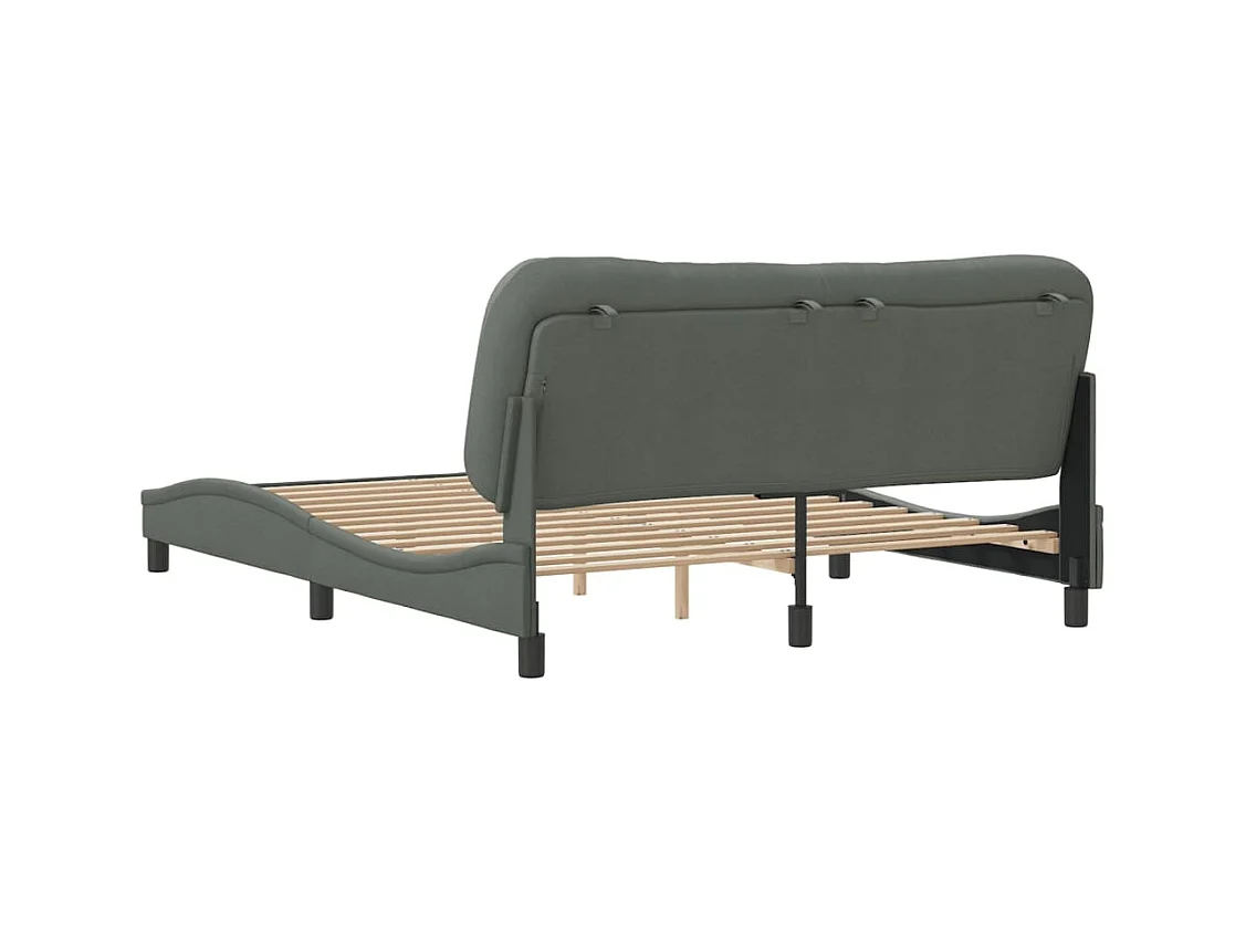 Bettgestell ohne Matratze dunkelgrau 160x200 cm Stoff