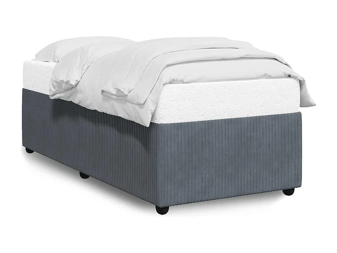Struttura letto grigio scuro senza materasso 90x190 cm velluto