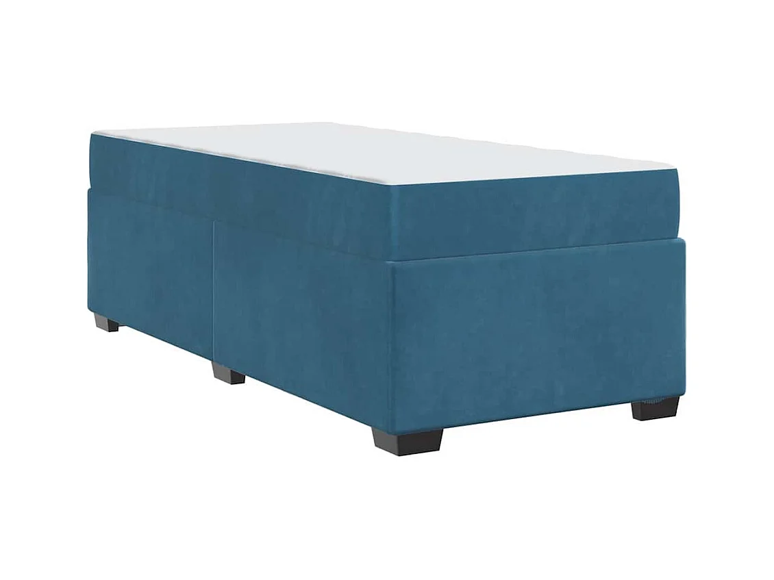Bedframe met matras Donkerblauw 90 x 200 cm Fluweel