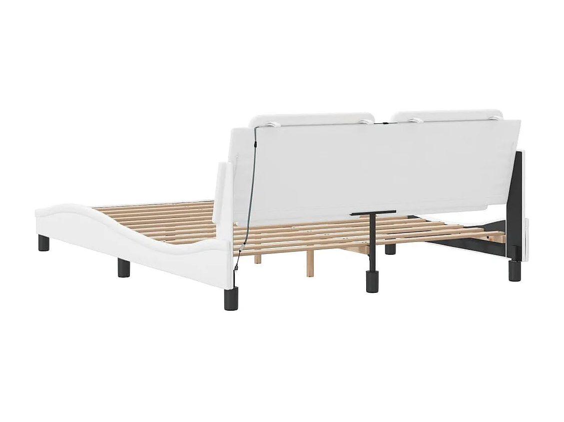 Bettgestell mit LED ohne Matratze weiß 180x200 cm