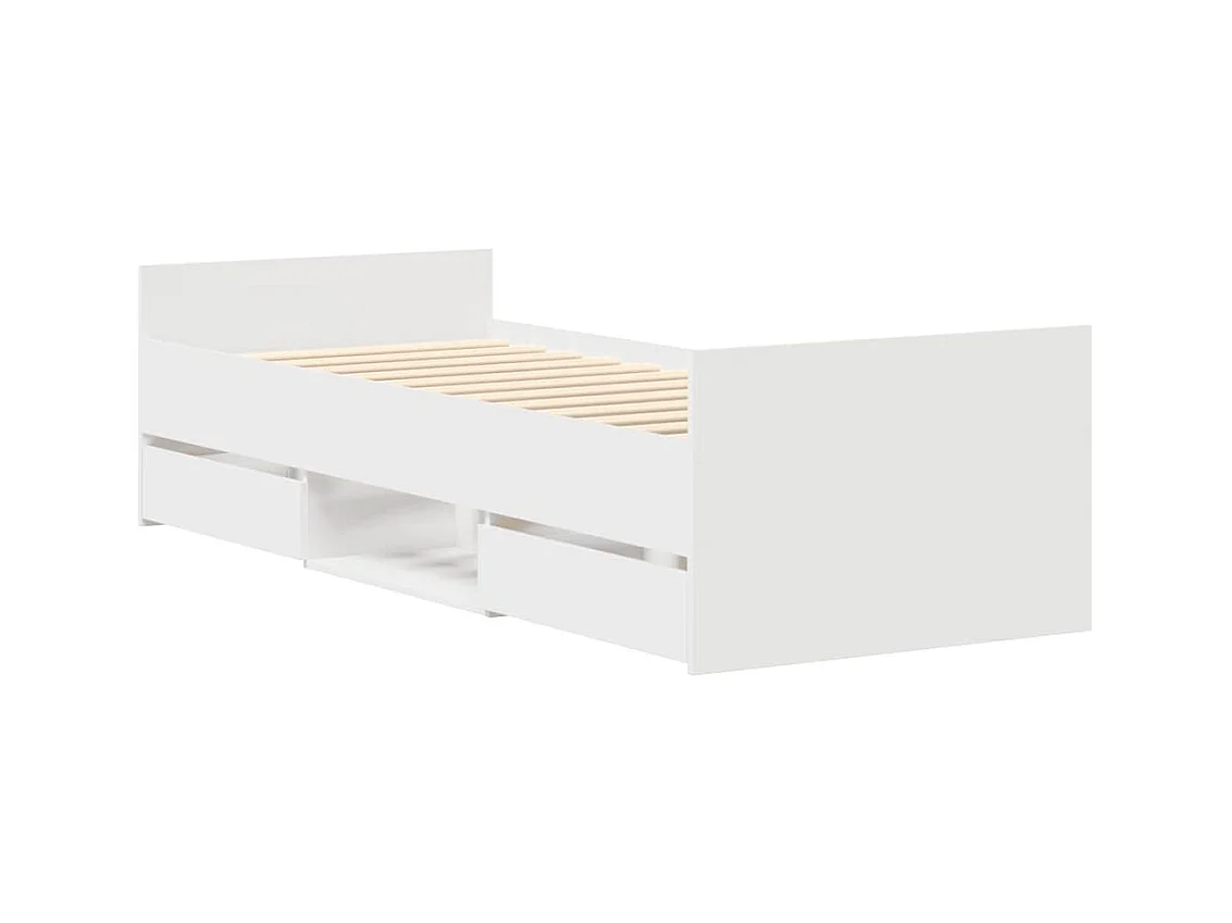 Cadre de lit sans matelas blanc 90x190 cm