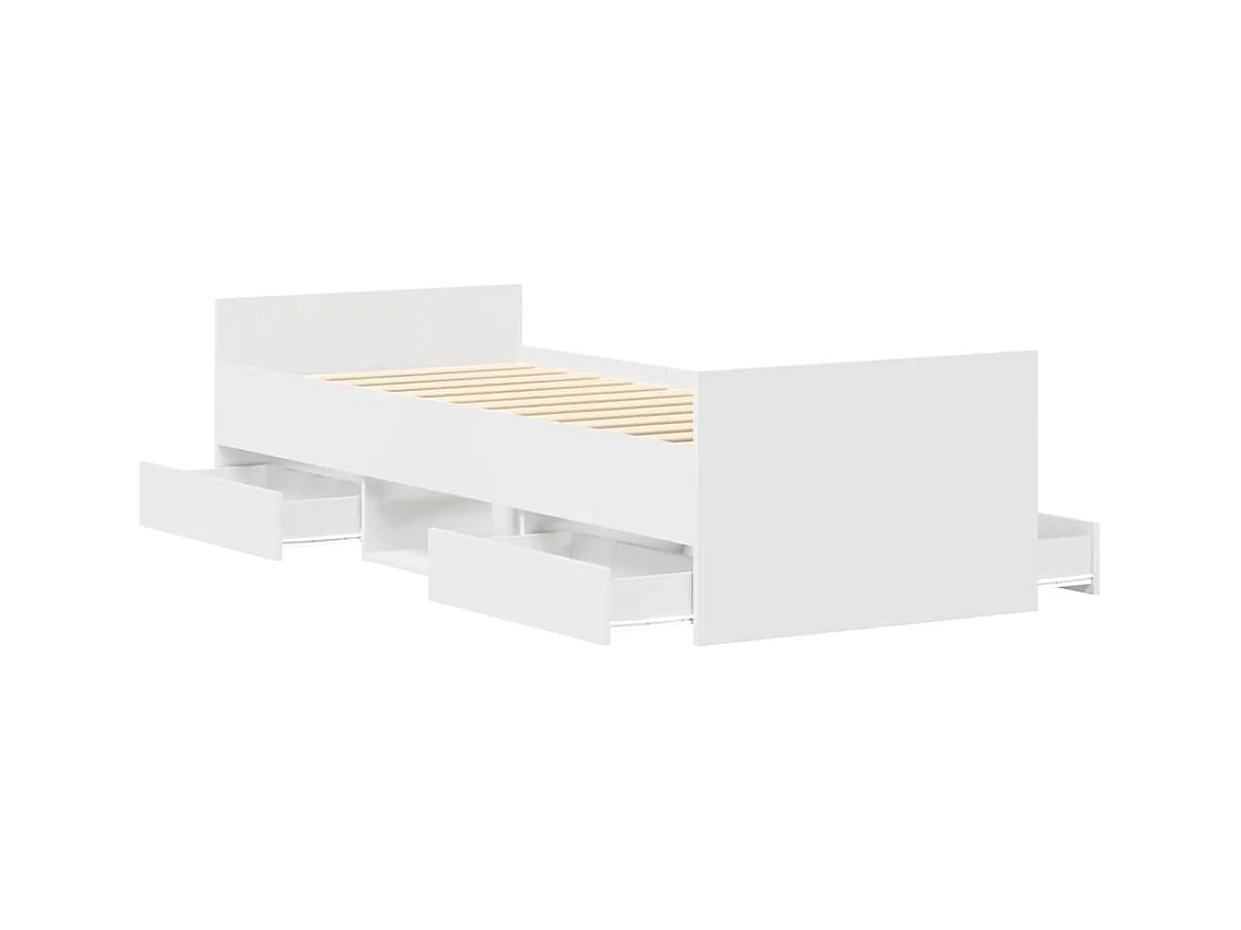 Cadre de lit sans matelas blanc 90x190 cm