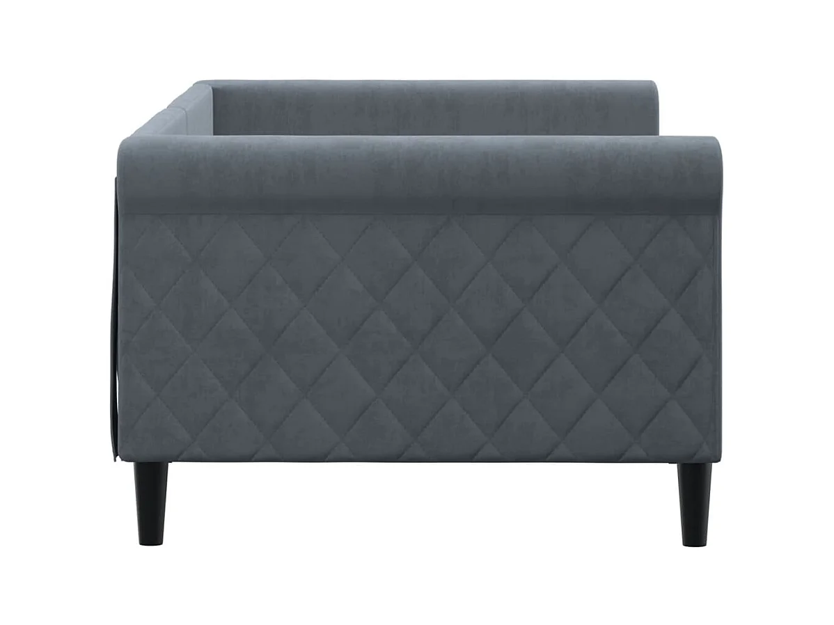 Dagbed zonder matras donkergrijs 90x200 cm fluweel