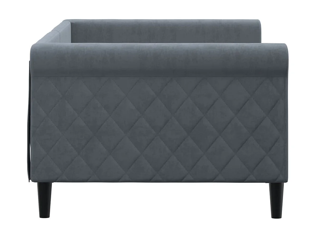 Lit de repos sans matelas gris foncé 90x200 cm velours