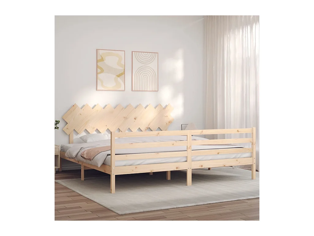 Struttura letto senza materasso 200x200 cm in legno massello