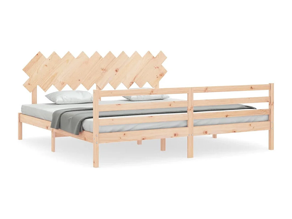 Cadre de lit sans matelas 200x200 cm bois massif