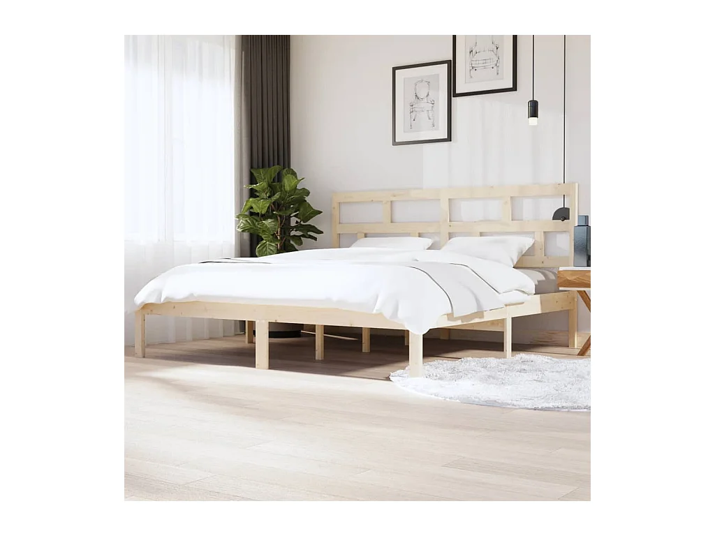 Cadre de lit sans matelas bois de pin massif 200x200 cm