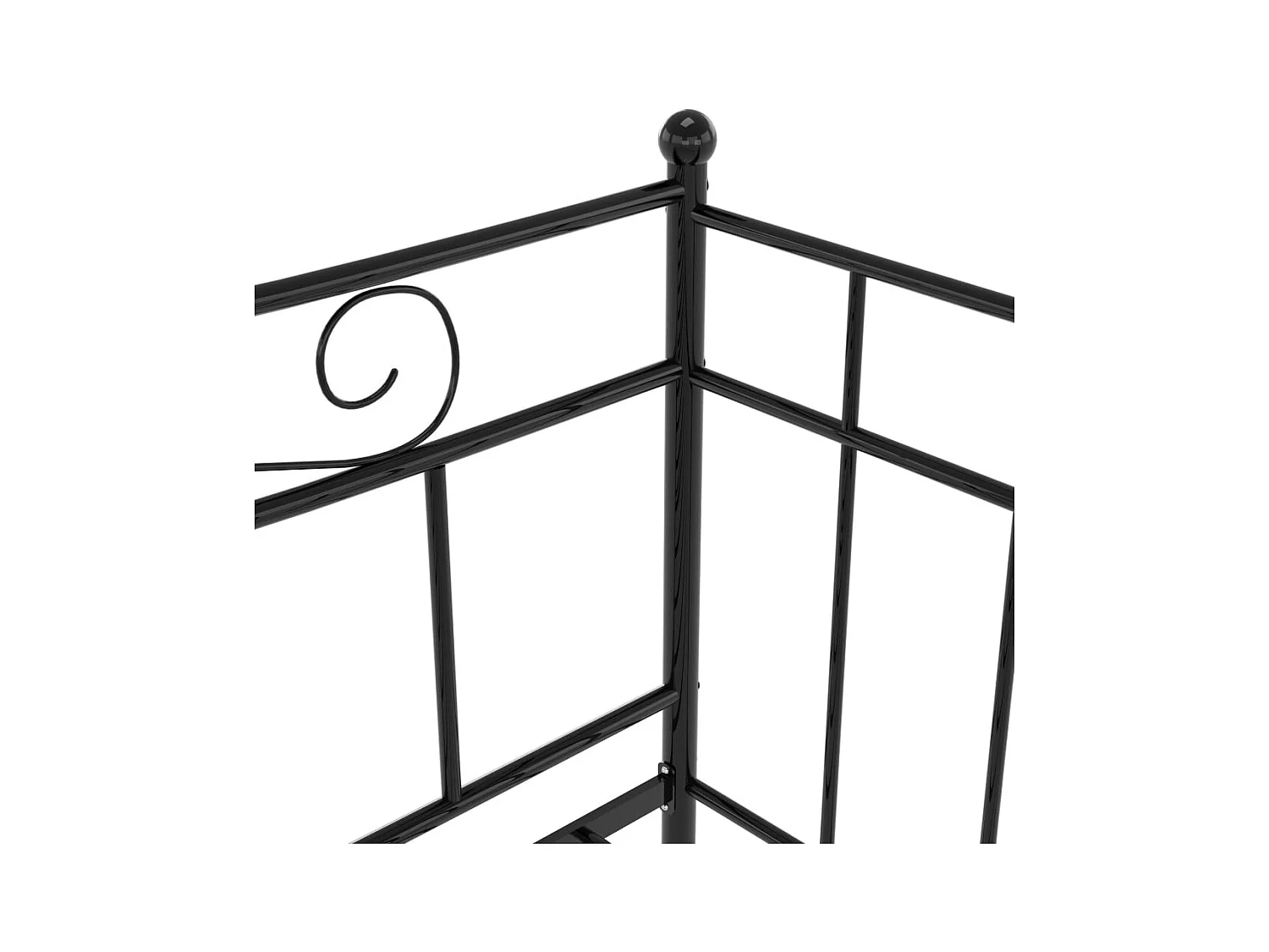 Uitschuifbaar slaapbankframe zonder matras, zwart metaal, 90x200cm