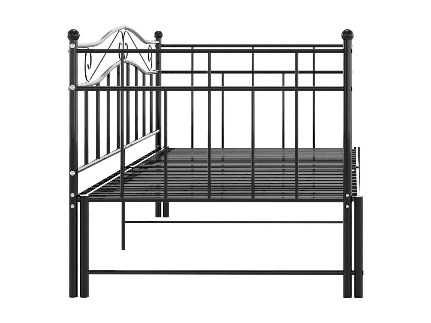 Estructura de sofá cama extensible sin colchón de metal negro 90x200cm