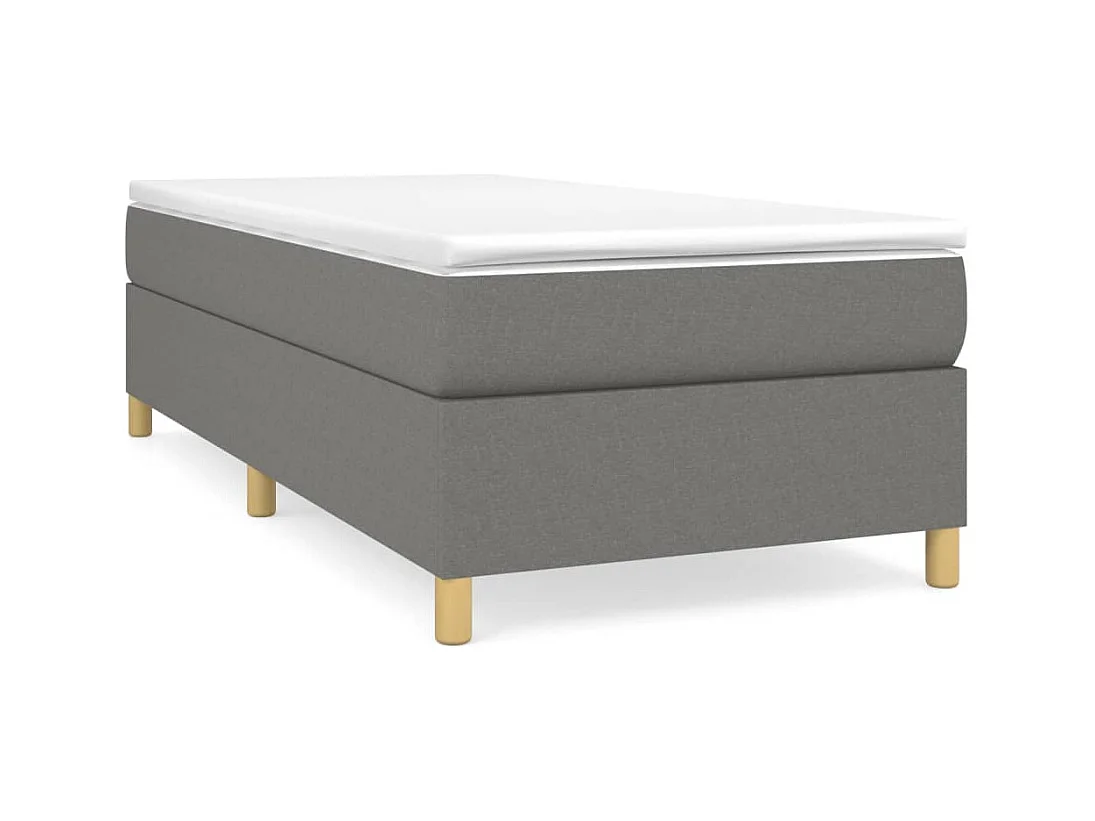 Sommier à lattes de lit avec matelas Gris foncé 100x200cm Tissu