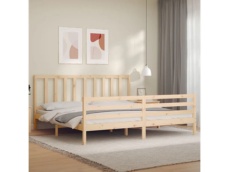 Cadre de lit sans matelas 200x200 cm bois massif de pin