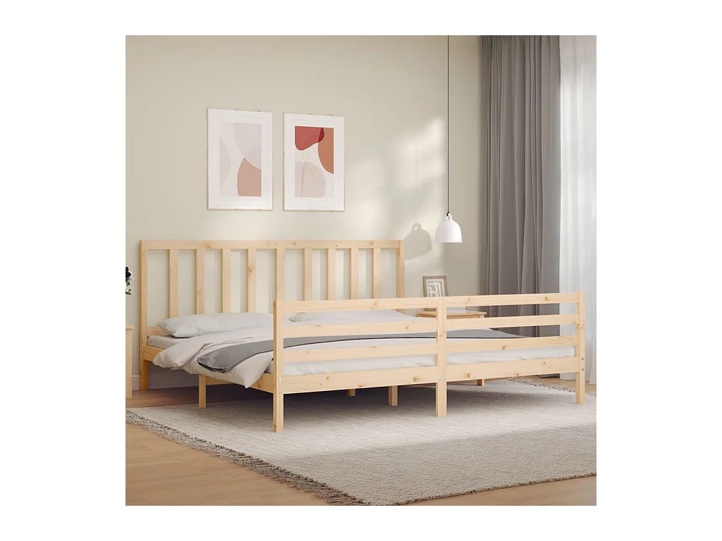Cadre de lit sans matelas 200x200 cm bois massif de pin