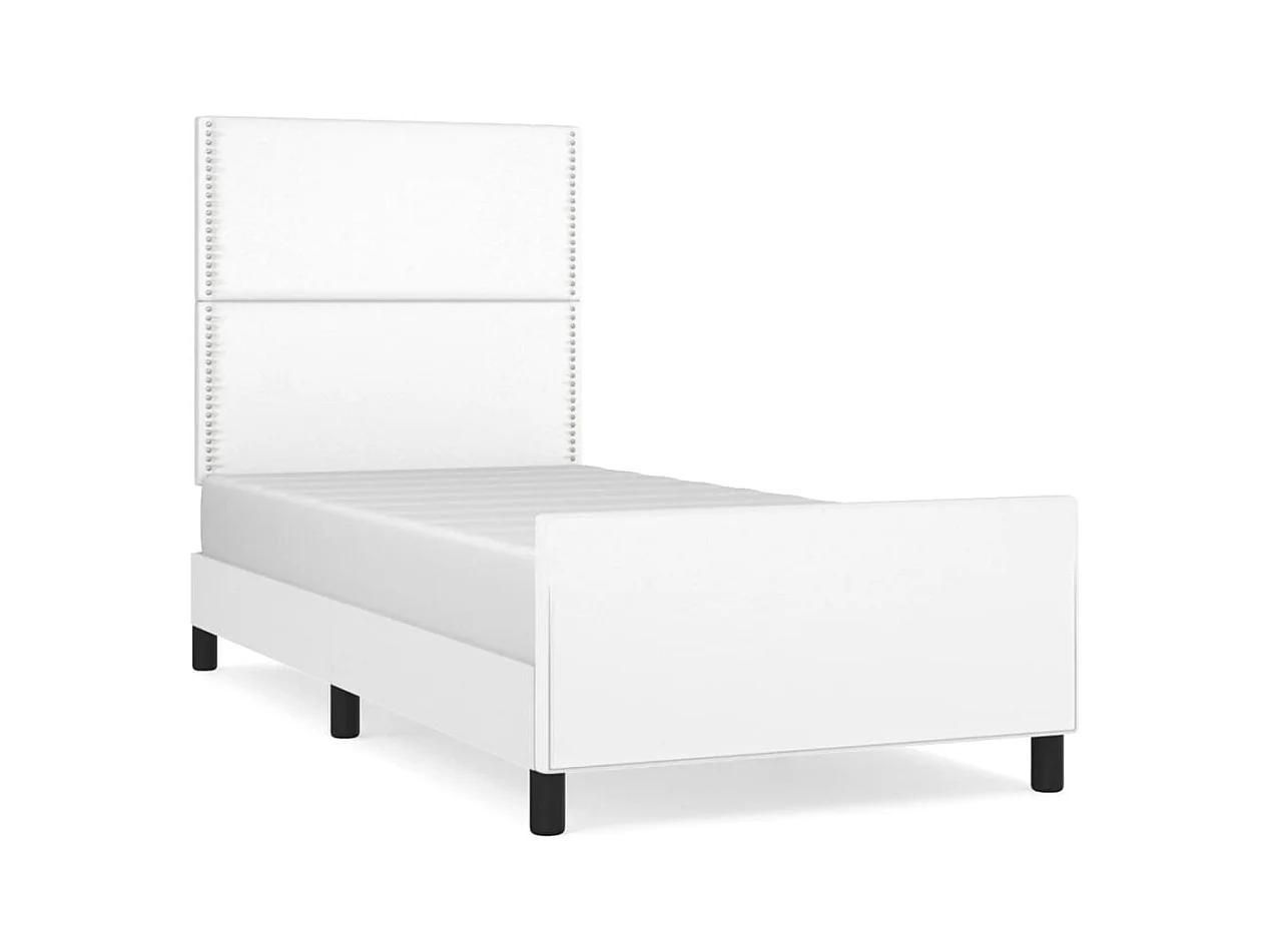 Cadre de lit sans matelas blanc 80x200 cm similicuir