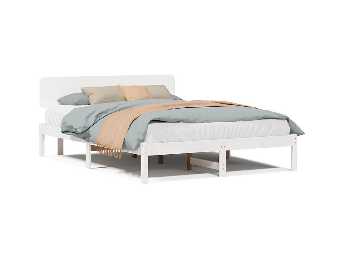 Struttura letto con testiera Bianco 150 x 200 cm