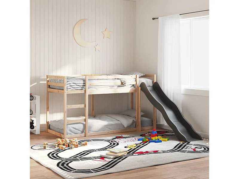 Letto a castello con scivolo e scaletta senza materasso 80x200 cm