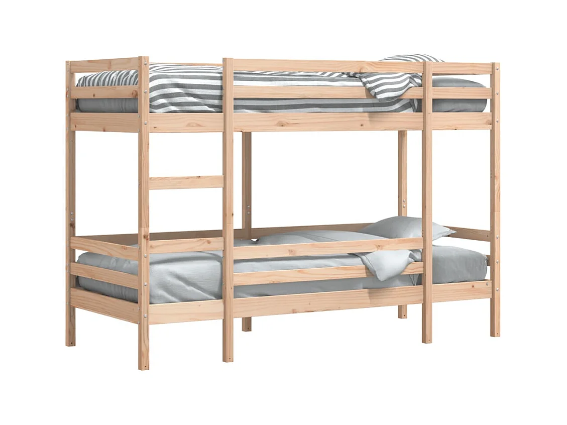 Letto a castello senza materasso 80x200 cm in legno massello di pino