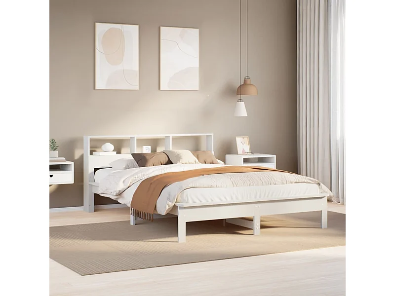 Bedframe zonder matras wit 140x200 cm massief grenenhout