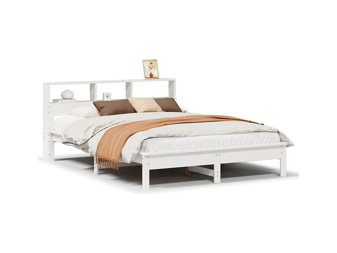 Bedframe zonder matras wit 140x200 cm massief grenenhout