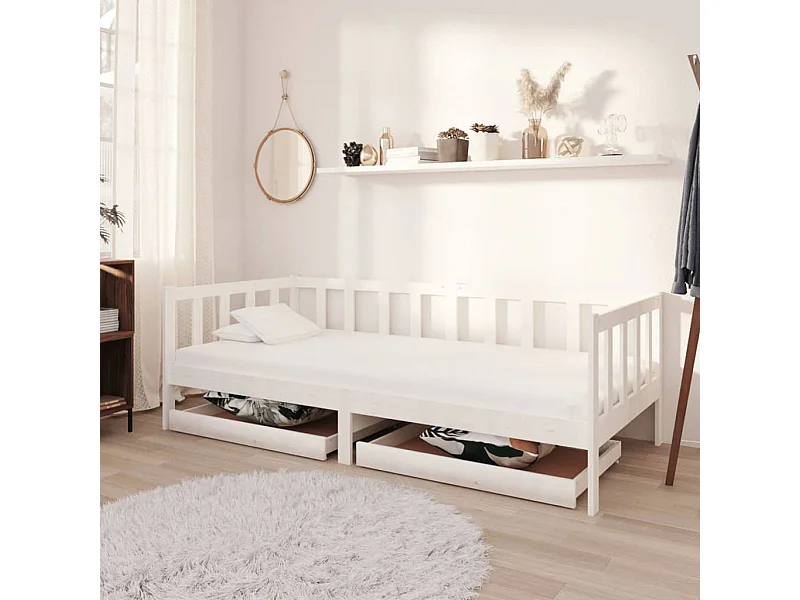 Dagbed zonder matras met lades 90x200 cm wit