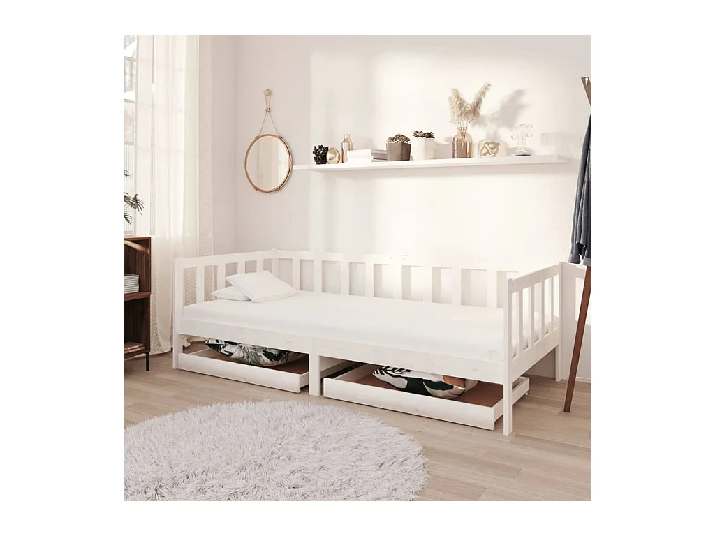 Dagbed zonder matras met lades 90x200 cm wit