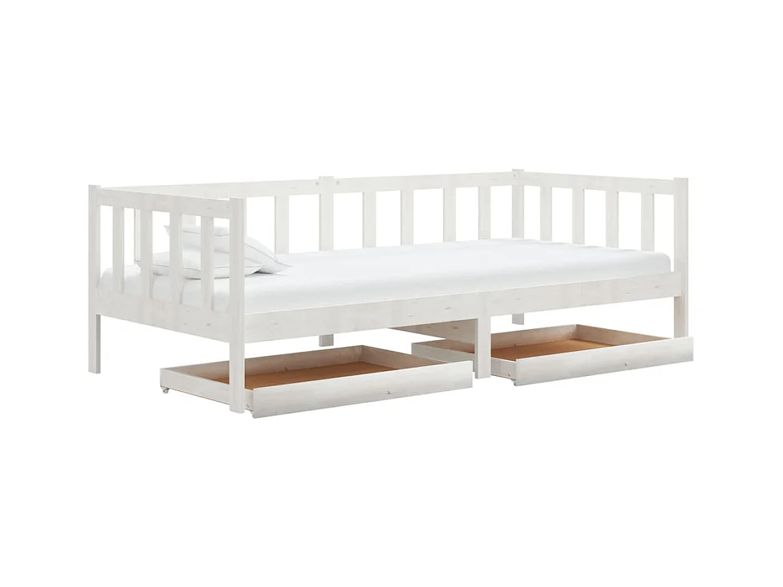 Dagbed zonder matras met lades 90x200 cm wit
