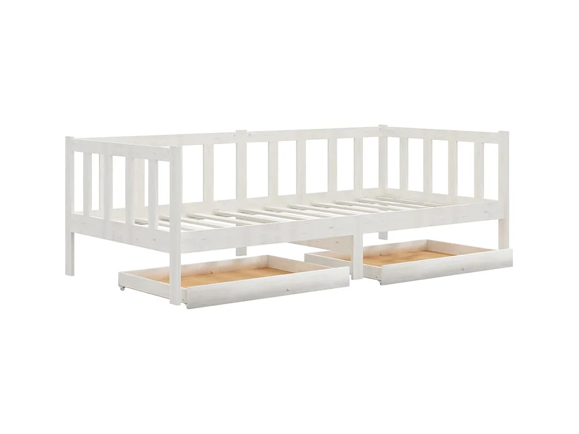 Dagbed zonder matras met lades 90x200 cm wit