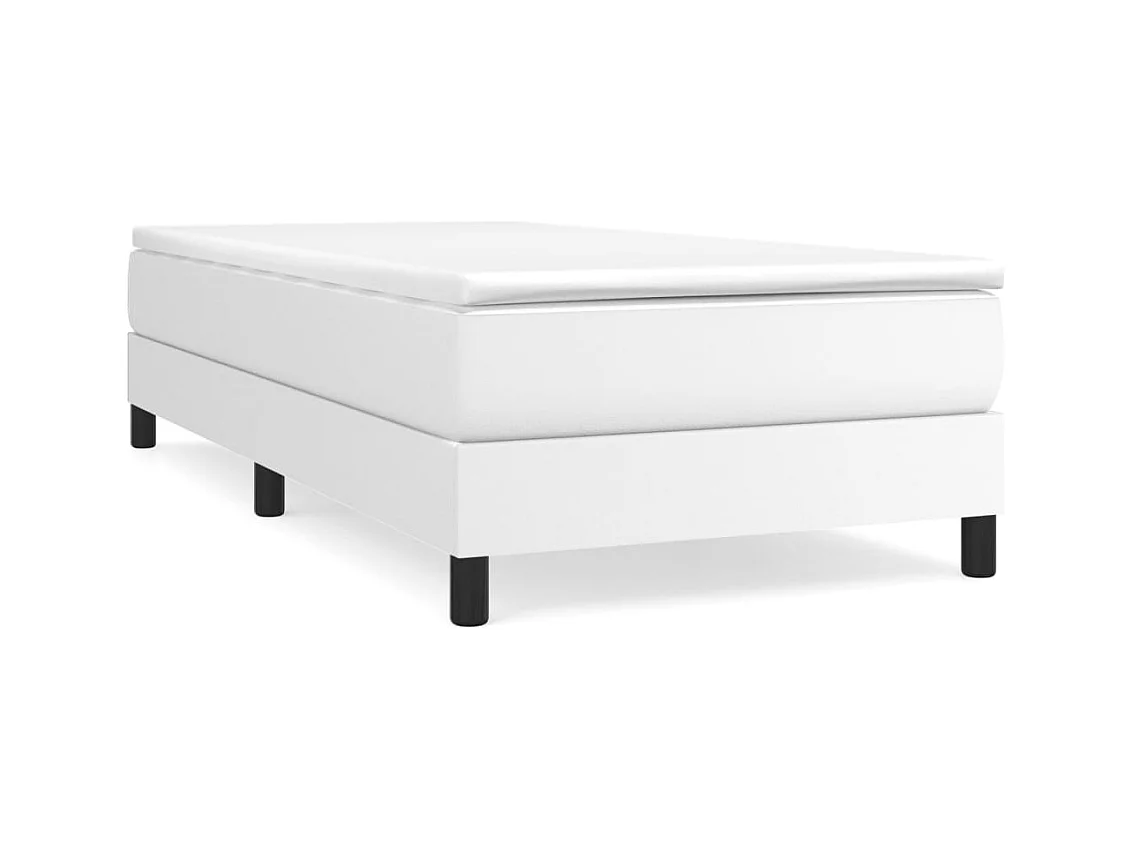 Sommier à lattes de lit avec matelas Blanc 100x200cm Similicuir