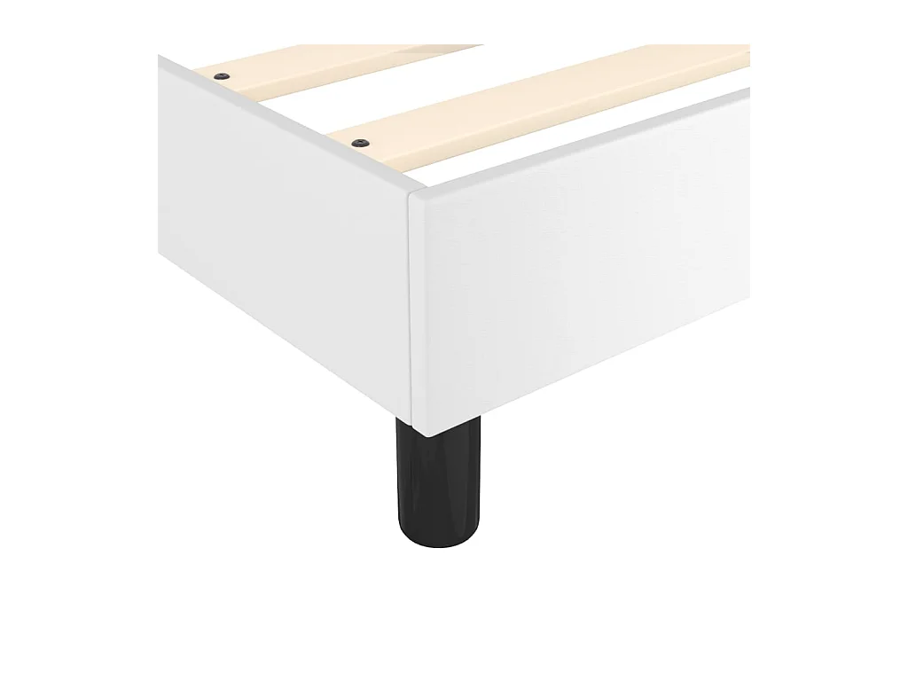 Sommier à lattes de lit avec matelas Blanc 100x200cm Similicuir