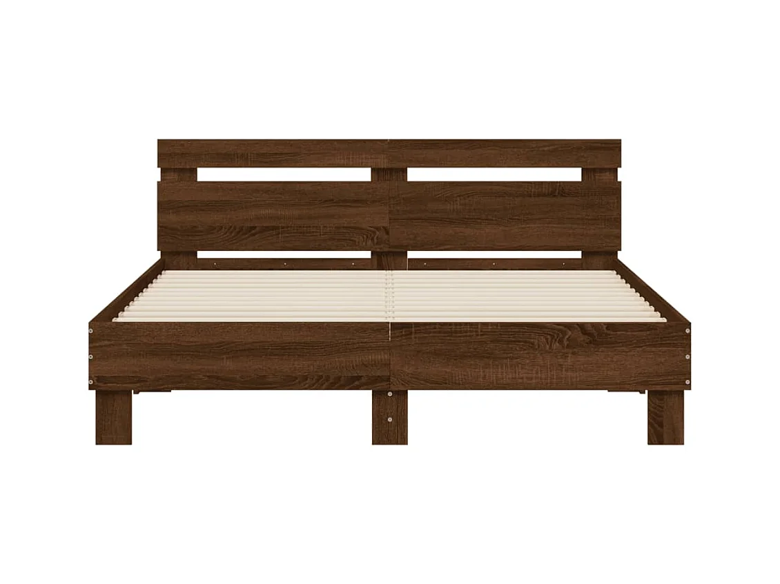 Estructura de cama sin colchón roble marrón 150x200 cm