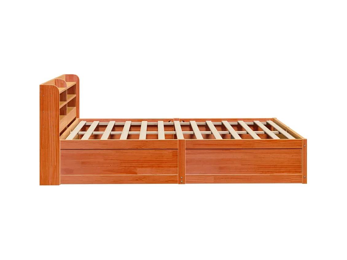 Bruin gewaxt bedframe en hoofdbord 140x200 cm grenenhout