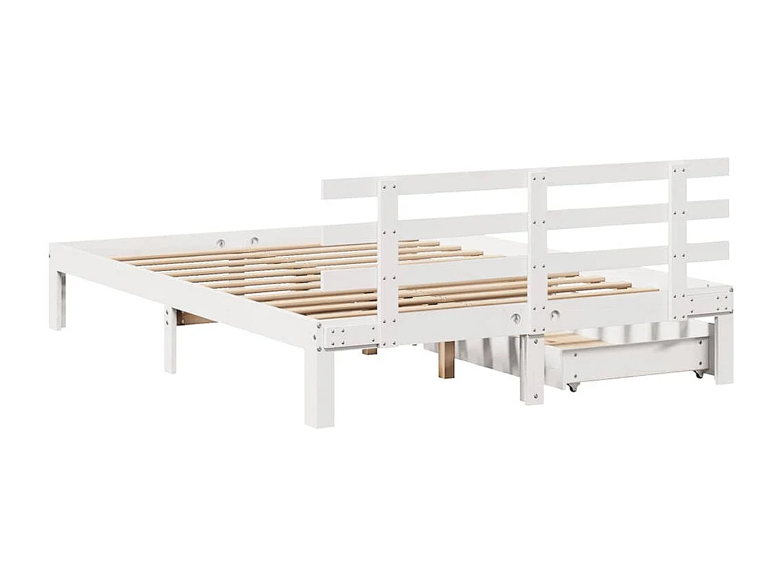 Bettgestell mit Schubladen ohne Matratze weiß 120x200 cm