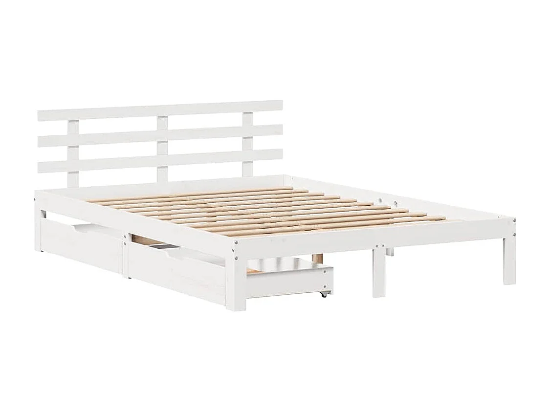 Struttura letto con cassetti senza materasso bianco 120x200 cm