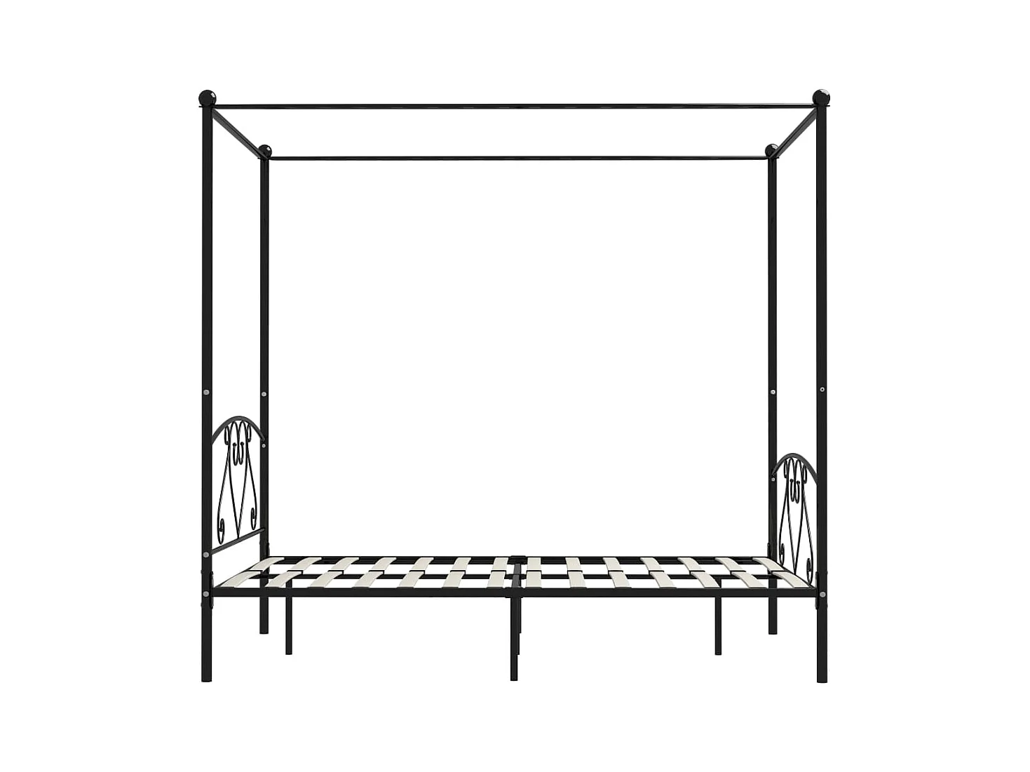 Struttura letto senza materasso con baldacchino nero 160x200 cm in metallo