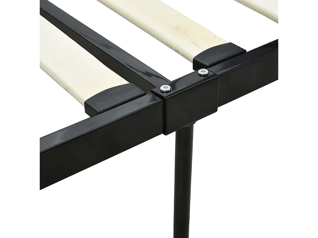 Cadre de lit sans matelas avec baldaquin noir 160x200 cm métal