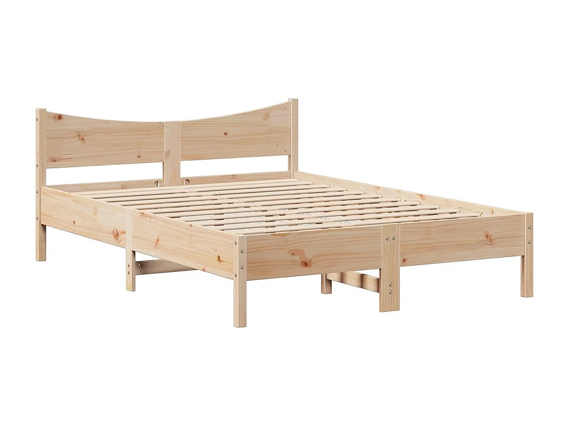 Bedframe met hoofdbord 160x200 cm massief grenenhout