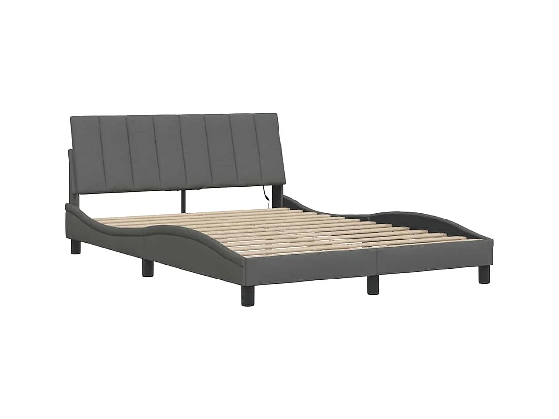 Struttura letto senza materasso tessuto grigio scuro 120x200 cm
