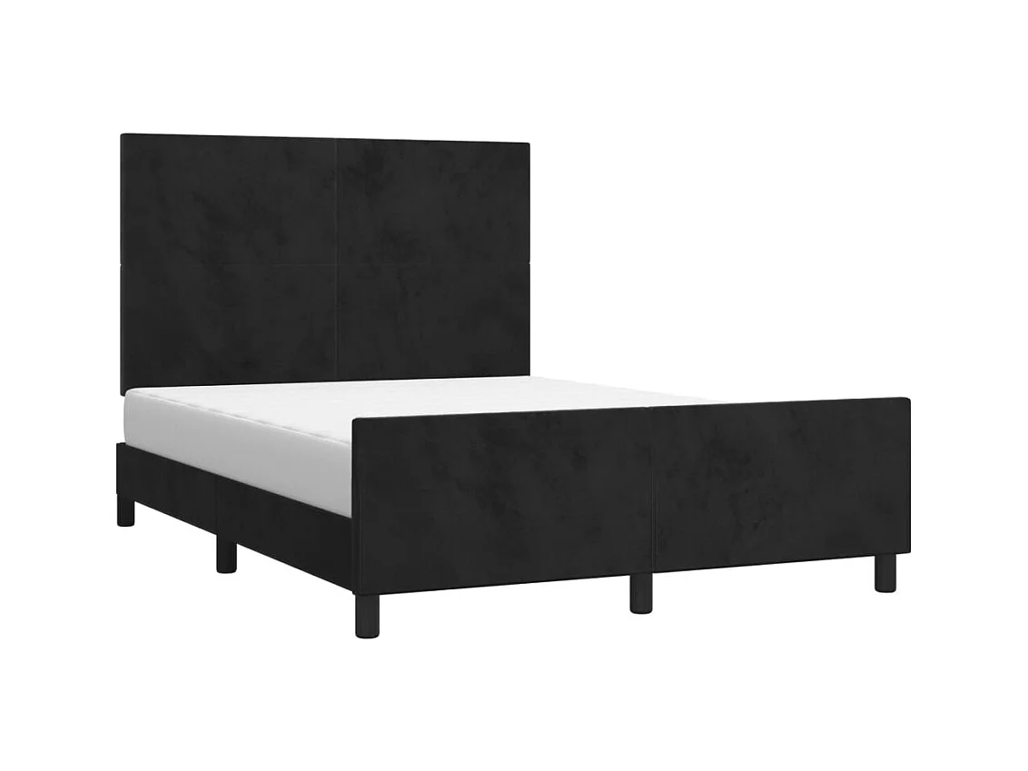 Struttura letto senza materasso nero 140x190 cm velluto