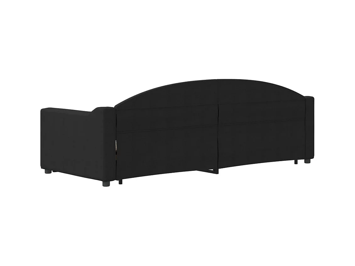 Lit de jour avec gigogne et tiroirs sans matelas noir 80x200 cm