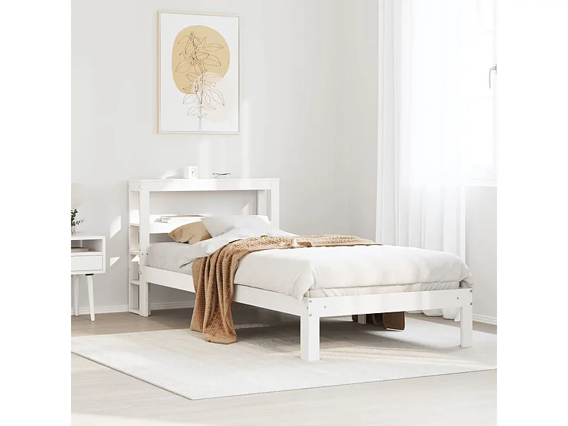 Bedframe met hoofdbord zonder matras wit 90x200 cm