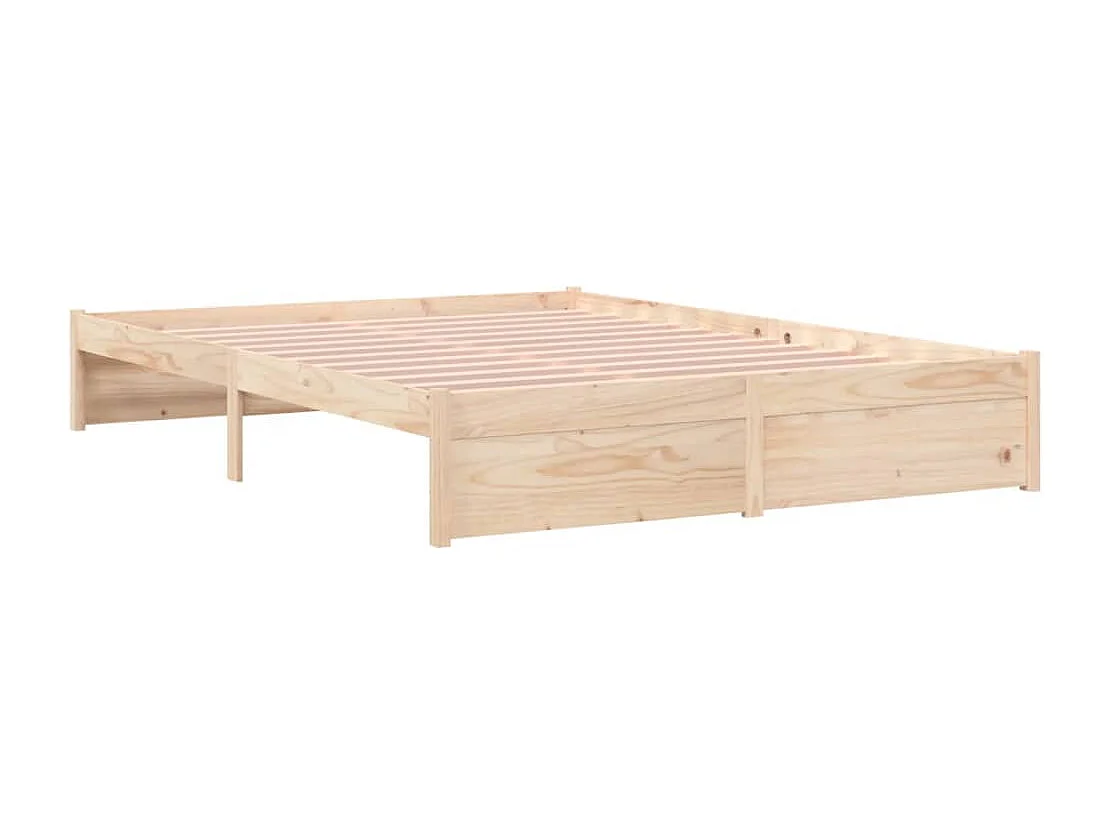 Estructura de cama de madera maciza sin colchón 160x200 cm