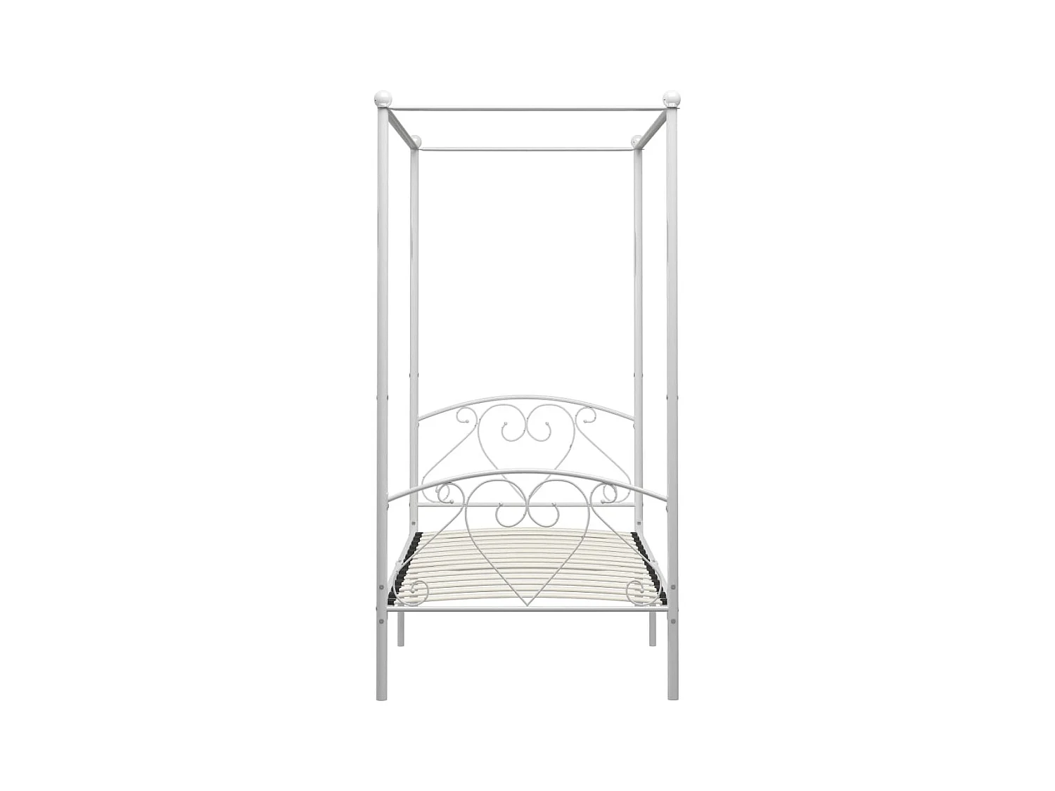 Hemelbedframe zonder matras wit metaal 100x200 cm