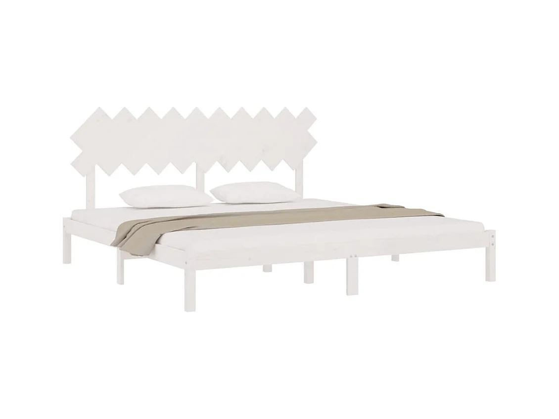 Struttura letto senza materasso bianco 200x200 cm in legno massello