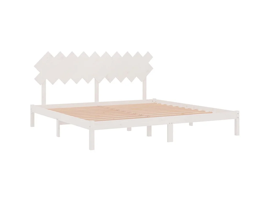Struttura letto senza materasso bianco 200x200 cm in legno massello