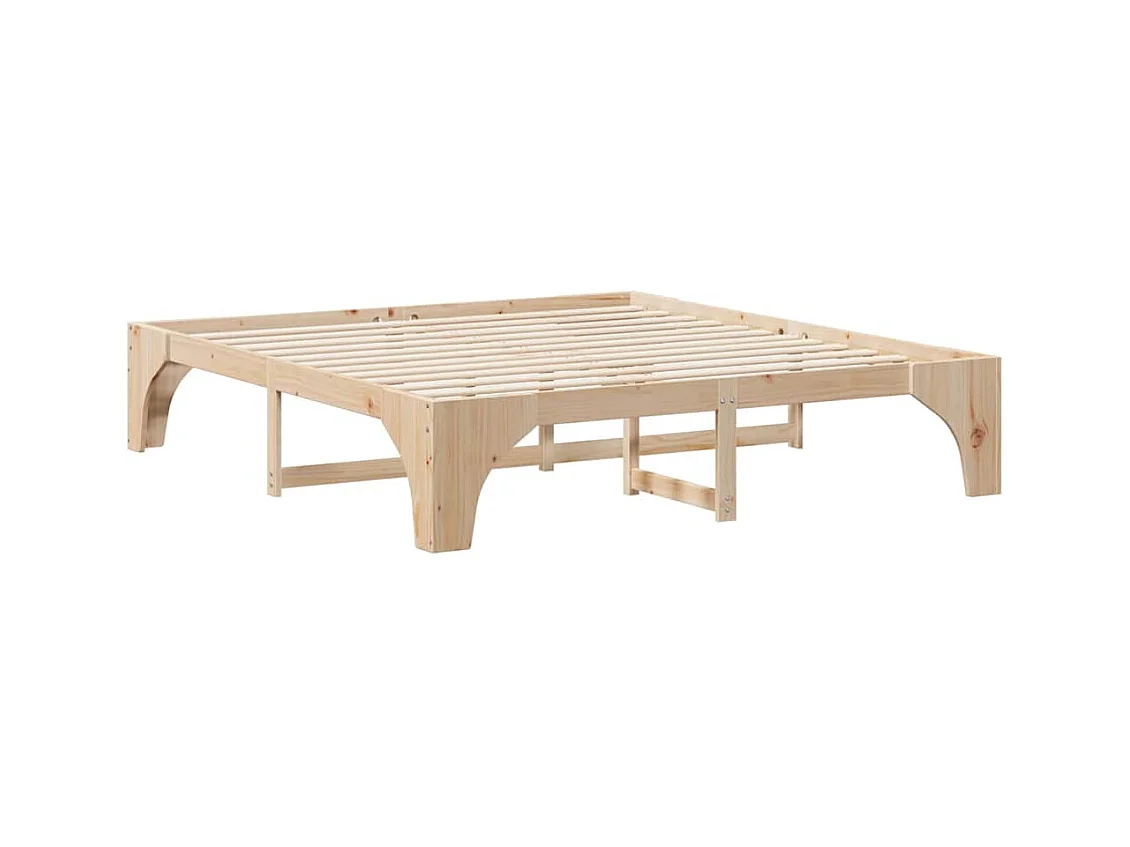 Cadre de lit surélevé Marron 180 x 200 cm Bois massif en pin