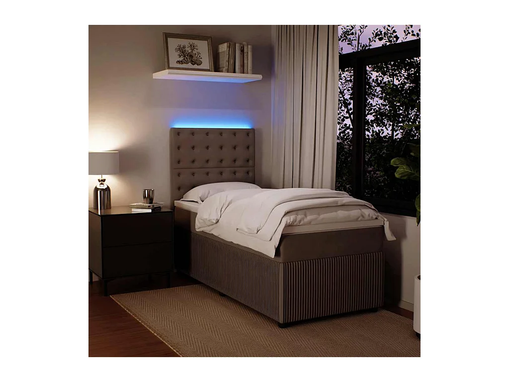 Lattenbodem en matras Lichtgrijs 90x190 cm Fluweel