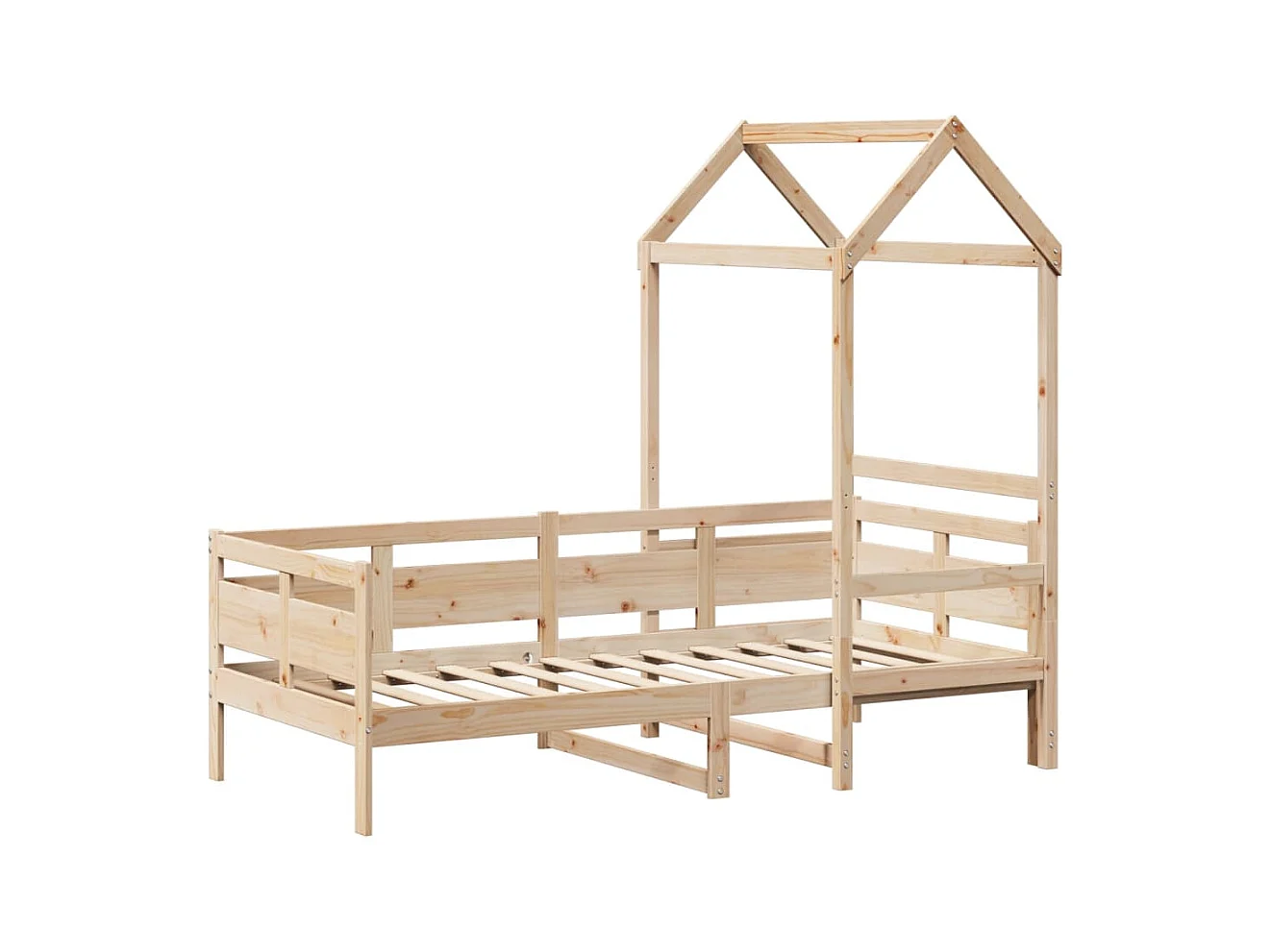 Dagbed met dak zonder matras 80x200 cm massief hout